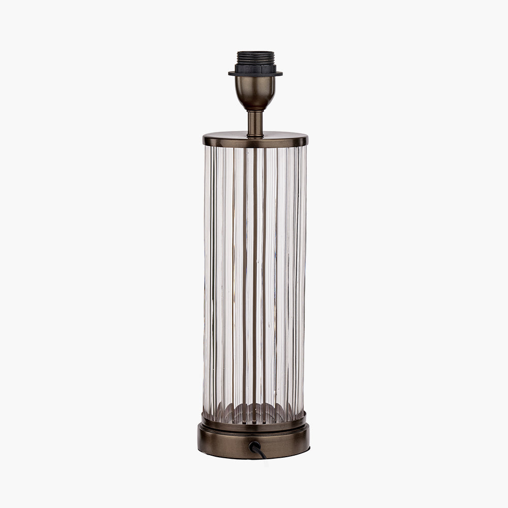 Ciara Clear Glass & Antique Bronze Metal Table Lamp - Base Only